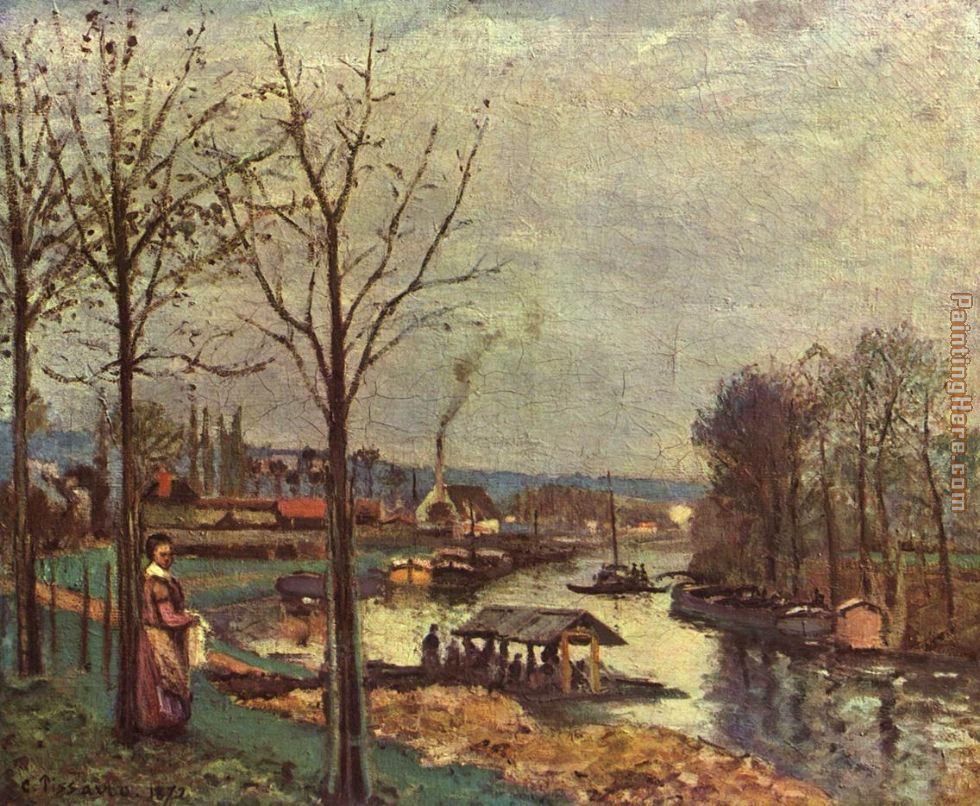 Lavoir de Pontoise 1872 painting - Camille Pissarro Lavoir de Pontoise 1872 art painting
